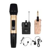 Muslady Système de microphones sans fil UHF double