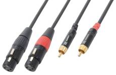 PD Connex Câble Audio Cordon 2x XLR Femelle - 2x RCA Mâle - 6m