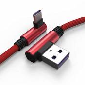 TECHGEAR Câble USB C, 1M Type C à Angle Droit 90°