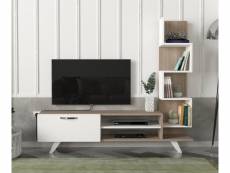 Ensemble meuble tv et bibliothèque ceren blanc cordoba 150 cm Azura-42315
