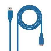Nano Cable 10.01.1101-BL - Câble USB 3.0 vers Micro USB 3.0, mâle-mâle, Bleu,1mts