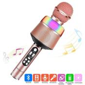 Microphone edorreco de karaoké sans fil bluetooth pour iphone, android, micro portable pour home, party - rouge