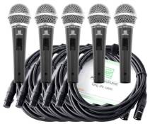 Pronomic Microphone Vocal DM-58 avec Interrupteur Starter Set de 5 avec 5x 5m câble XLR
