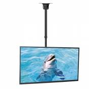 Suptek Support TV Plafond pour Téléviseurs LCD LED Plats/Incurvé de 26 à 55 Pouces, VESA jusqu'à 400×400mm Charge 45 kg, Inclinaison à 15° et Rotation