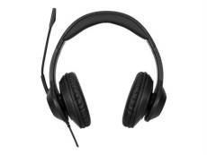 Targus AEH102GL - Micro-casque - sur-oreille - convertible - filaire - USB-A - isolation acoustique - noir