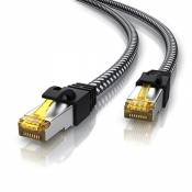 CSL - Câble réseau CAT 7 Gigabit Ethernet LAN 10 000 Mbit/s - Câble patch Cat.7 - Câble brut S/FTP PIMF - Blindage avec prise RJ 45 - Commutateur rout