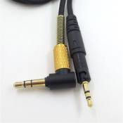 Câble MMCX Type-c audio avec contrôle microphone pour casque Audio-Technica ATH-M40X M50X M60X M70X Noir