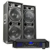 MAX212 Kit Sono DJ et amplificateur Bluetooth 2800W - un kit idéal pour animer vos soirées