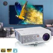 Vidéoprojecteur 1080p FULL HD FLZEN 6000 Lumen 15000:1 Supporte 4K 300 Max Smartphone Recopier l’écran Adaptateur HDMI Gratuit