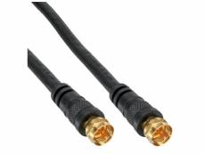 Câble inline® sat premium 2x avec 2x prises f-plug 85db noir 0.5m