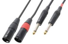 PD Connex Câble Audio Cordon 2x XLR Mâle - 2x Jack 6,35 Mâle Stéréo - 6m