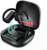 Ecouteur Bluetooth Sport IPX7 Étanche Écouteurs sans Fil 3D Hi-FI Stéréo avec Micro Intégré, Anti-Bruit CVC 8.0