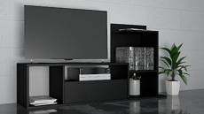 Homemania Sumatra Meuble TV avec étagères en Panneaux de Particules mélaminés Noir 120 x 30 x 65 cm, Bois