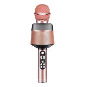 Microphone sans fil bluetooth microphone de studio de haut-parleur karaoké portable professionnel de ktv-or rose