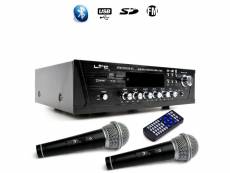 Ampli hifi stereo karaoke home-cinéma 100w ltc atm7000usb-bt + usb bluetooth echo + 2 micros