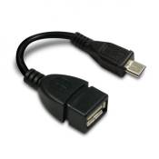 Metronic 370228 Câble micro USB OTG micro B /A fem. - noir