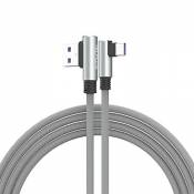 TECHGEAR Câble USB C, 1.5M Type C à Angle Droit 90°