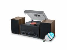 Platine vinyle muse mt-120 mb avec système cd, bluetooth, usb, stéréo 3 vitesses 33-45-78 tours, ampoule diams led