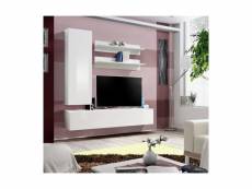 Meuble tv fly h1 design, coloris blanc brillant. Meuble