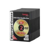 Hama DVD Slim Double-Box - Boîtier de rangement extra-plat pour DVD - capacité : 2 DVD - noir (pack de 25)