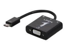 Lindy Mini HDMI to VGA and Audio Converter Adapter - Convertisseur vidéo - HDMI - VGA - noir