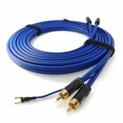 NF- Câble phono 5m Sommer Cable 2 x 0,35mm² câble audio blindé avec câble de masse plus long (5,1m) 1 x 0,35mm² contacts plaqués or | SC81-K3-0500