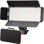 Kit Torche Vidéo BRESSER PT 30B-II LED Bi-Color avec Volets coupe-flux, Accumulateurs, Bloc d'Alimentation, Télécommande et Étui