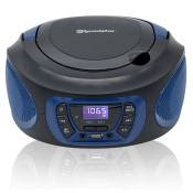 Radio CD Portable Numerique FM PLL, Lecteur CD, CD-R, CD-RW, MP3, USB, Stereo, Roadstar, CDR-365U/BL, , Noir/Bleu