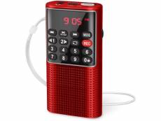 Radio portable mp3 / tf/ aux avec fonction d'enregistrement rouge