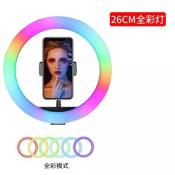 RGB Selfie Light-Ring 20cm / 8 pouces support de support en direct en couleur remplissez l'ancre beauté + clip de téléphone flexible