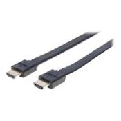 Manhattan - Câble HDMI avec Ethernet - HDMI mâle pour HDMI mâle - 2 m - double blindage - noir - moulé, plat