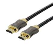 Câble HDMI PREMIUM 4K Ultra HD Haute qualité High Speed noir audio/vidéo mâle/mâle 1,50 mètre Gold avec tressage nylon - FUJIONKYO - 424521