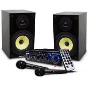 Enceintes Hifi Mash Saphir 6, 2x100W, Boomer 16cm, Ampli LTC Audio MFA1200-BT LTC Karaoké Hifi 100W USB/Bluetooth - 2 Micros