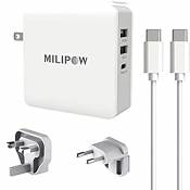 MiliPow Chargeur Multi-Ports USB Type C Compatible avec Apple MacBook Pro 13" iPad iPhone Android Tablettes Nintendo Switch USB Type A Charge Rapide 3