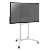 supports tv sol sur roulettes KIMEX 030-3001 Chariot écran TV 37''-70'' compatible Samsung Flip® et Microsoft Surface Hub® 2s, Blanc