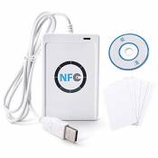 NFC RFID NFC Lecteur RFID Reader Lecteur de Carte Lecteur/Stylo ACR122U ISO 14443 A/B + Logiciel Libre en Blanc