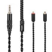 Yinyoo MMCX Câble Upgrated 4 Coeur Argenté Câble de Rechange pour Ecouteurs MMCX 2.5mm Câble Audio Equilibré pour Shure SE215 SE315 SE846 SE425 (Noir