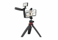 DigiPower Vlogging Kit EU-DPS-VLG5 de 5 pièces - lumière vidéo, Microphone Shotgun Pro, Support d'angle avec Deux adaptateurs de Sabot, trépied et Sup