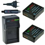 Kit ChiliPower DMW-BLG10, DMW-BLE9 : 2 Batteries + Chargeur pour Panasonic Lumix