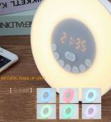 Service de réveil Lumière réveil Sunrise Simulation Haut-parleur Bluetooth LED FM numérique