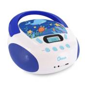 Lecteur CD MP3 Ocean enfant avec port USB - Blanc et bleu METRONIC®