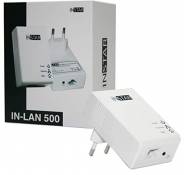 Instar 100368 Mini-Adaptateur CPL avec Prise intégrée 500 Mbps/s 2 W Noir/Blanc