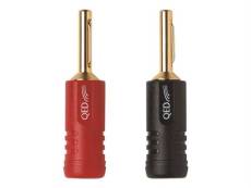QED Screwloc - Connecteur pour haut-parleur - prise banane prise - noir, rouge (pack de 10)