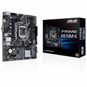 ASUS PRIME H510M-K Carte mère Intel H510 LGA 1200 mATX (PCIe 4.0, M.2, Ethernet Intel 1 Gb, HDMI, D-Sub, USB 3.2 Gén. 1 Type A, SATA 6 Gb/s)