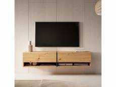 Mirrgo - meuble tv 140 cm chêne artisan avec insert