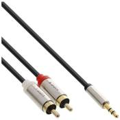 Câble audio mince InLine® de 3,5 mm mâle à 2x RCA