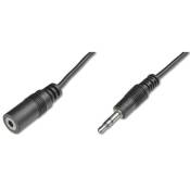 Câble rallonge audio stéréo de la marque Cabling - Connecteurs Jack 3.5 mm Mâle et Femelle - Cordon noir - Longueur 3 m