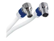 Hirschmann FEKAB 5 - Câble RF - connecteur IEC femelle pour connecteur IEC mâle - 1.5 m - câble coaxial à triple blindage - blanc, RAL 9010