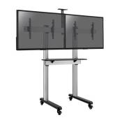 supports pro modular sol KIMEX 031-2200K2 Support sur pieds visioconférence pour 2 écrans TV 45''-55'' - A roulettes