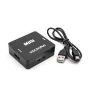 vhbw Adaptateur - convertisseur VGA vers HDMI pour TV, PC, Laptop, ordinateur portable et autres écrans; noir